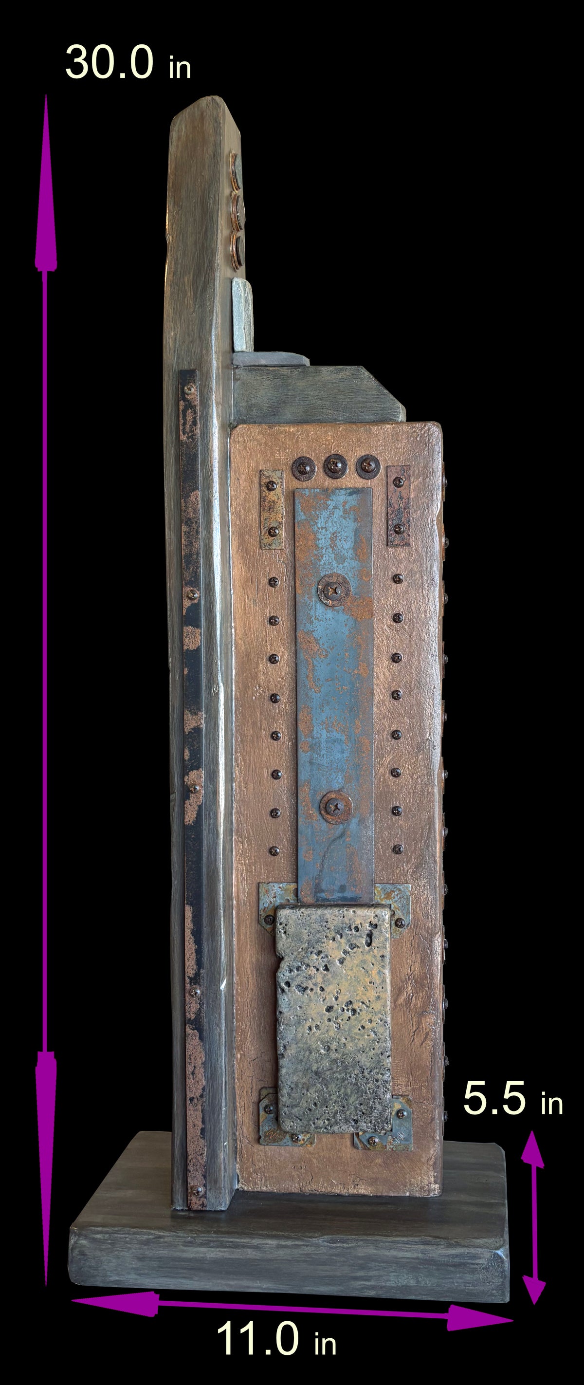 the dimensions in inches of the Wabi-Sabi sculpture titled Great Empires by Robert Schott