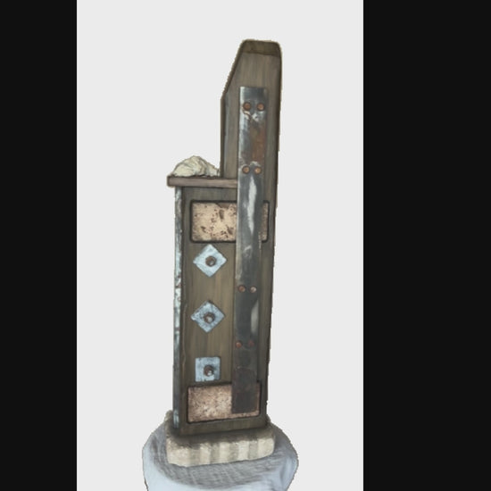 Video of rustic sculpture, Steel, inspired by the Wabi-Sabi aesthetic by Robert Schott