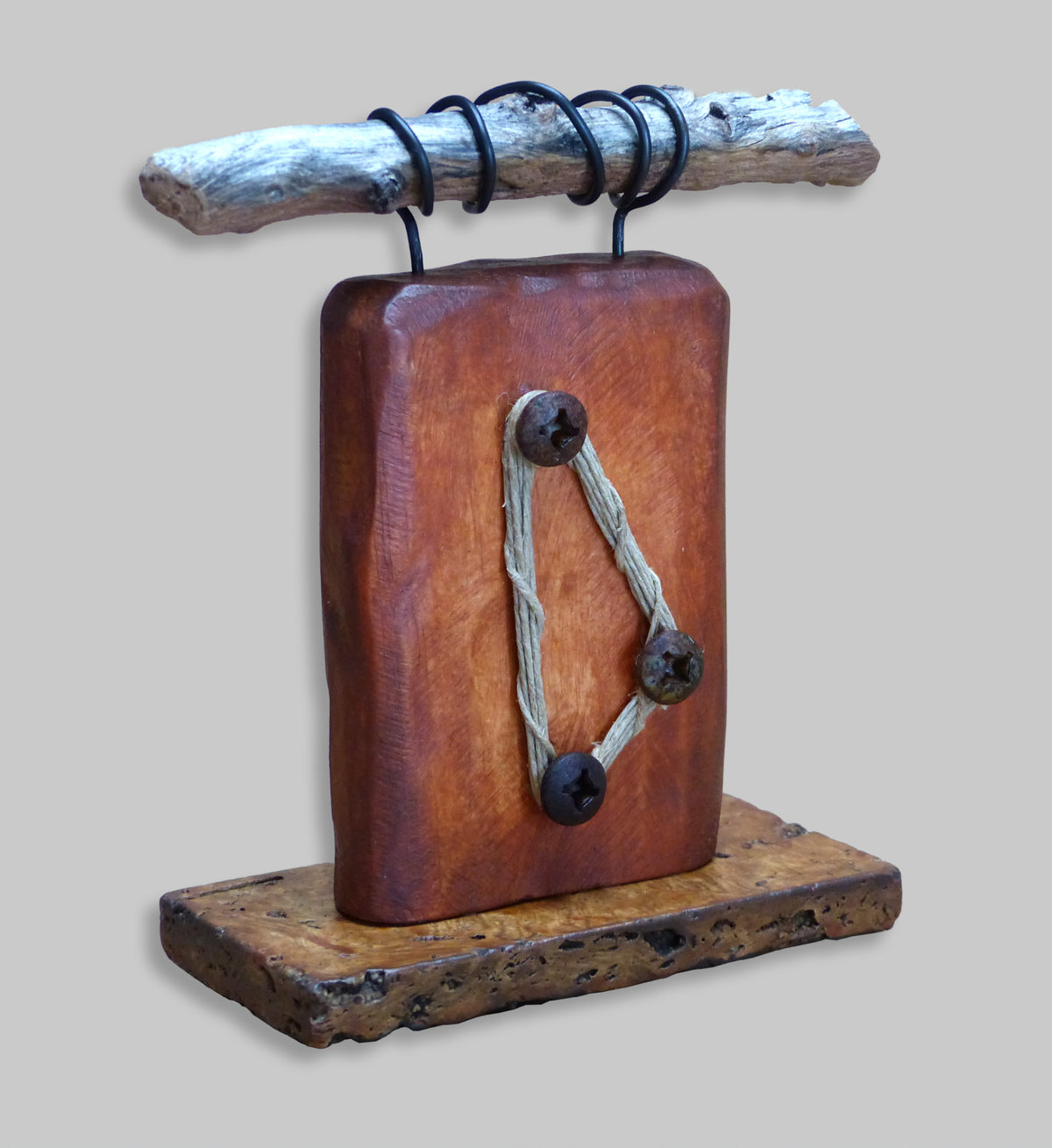 Original sculpture made from found objects, steel wire, twine by Robert Schott